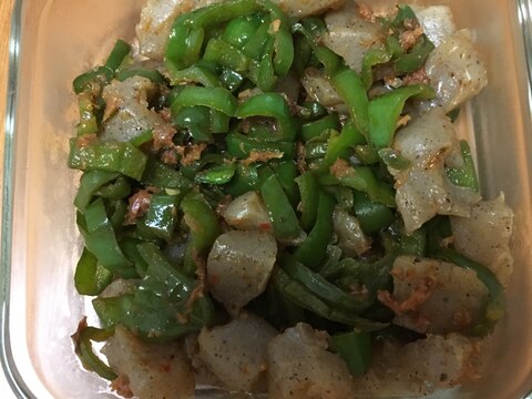 ピーマンとこんにゃくの甘辛醤油